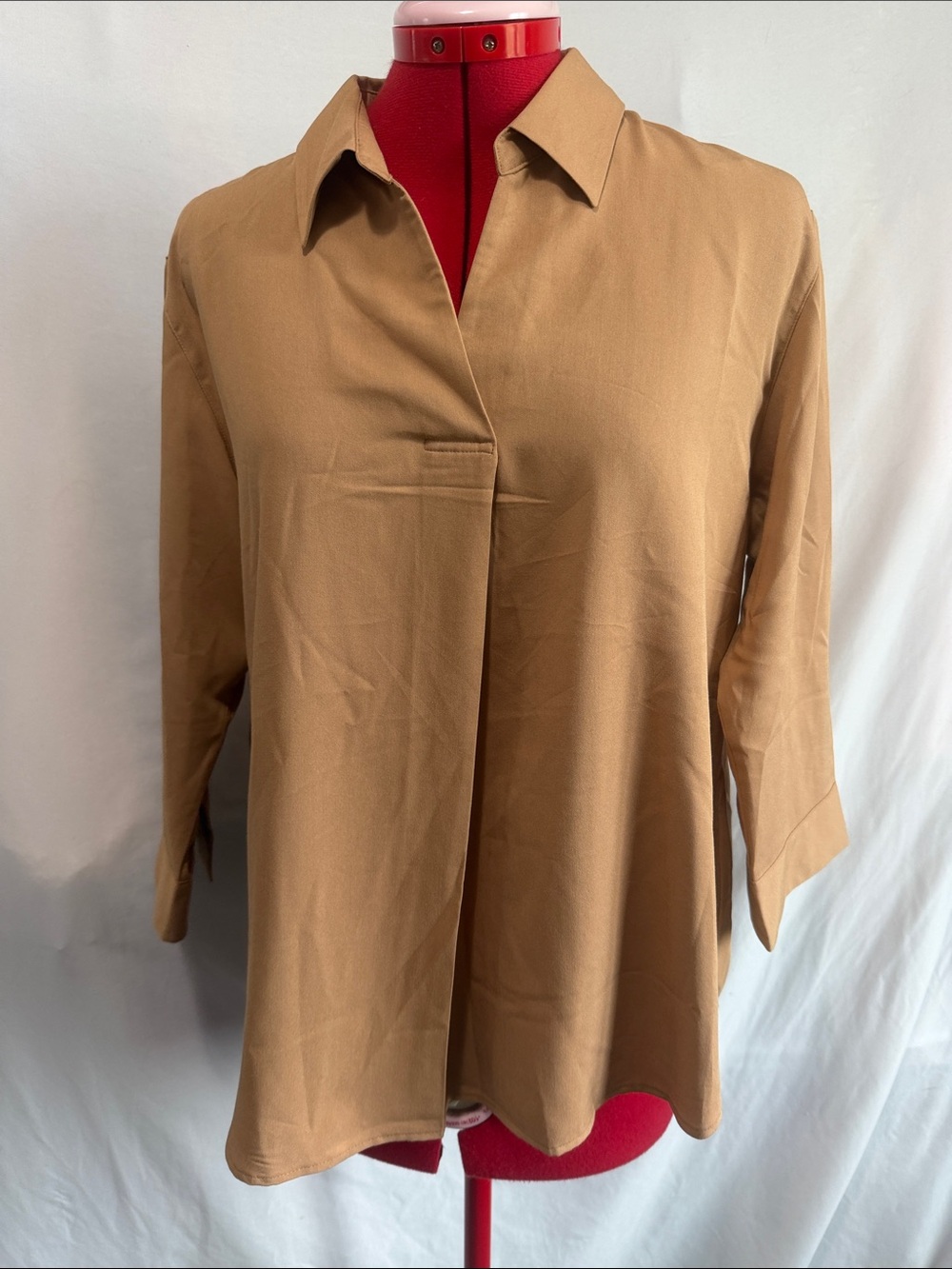 Uniqlo Camel Tan Collared Tunic Top